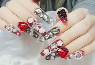 ネイル hami🎀うかん 🎀チップ長さ出しのネイルデザイン