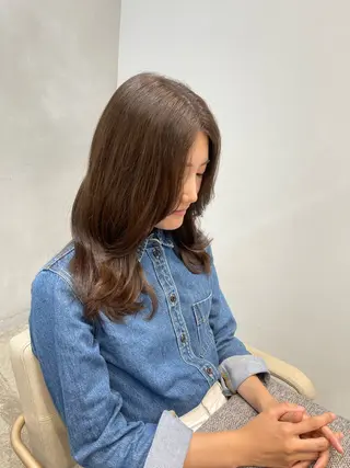 セミロング 🎀縮毛矯正／ カットパーマ／りんのヘアスタイル