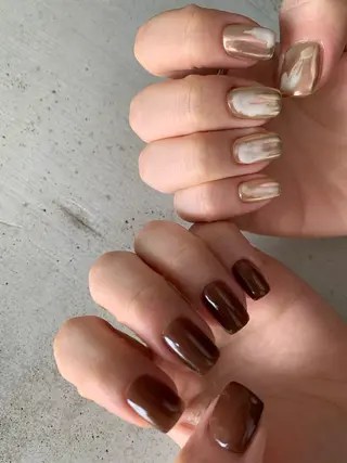 ミディアム カラー パーマ ヘアアレンジ メンズ キッズ ネイル マツエク・マツパ feey ⁑erinaのネイルデザイン