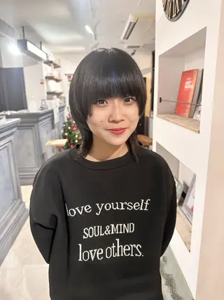 カラー コテ巻き風パーマ レイヤーカット ぱるのヘアスタイル