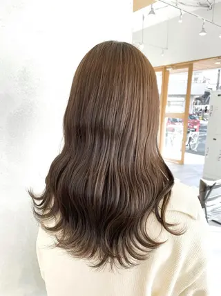 セミロング カラー mareka/顔周り /透明感カラー🤍のヘアスタイル