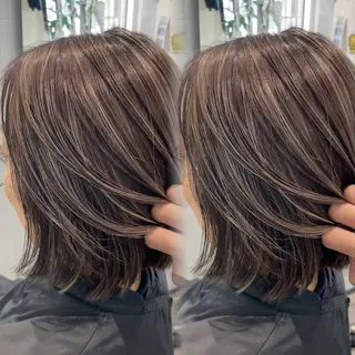 ショート カラー 表参道/ハイライト バレイヤージュのヘアスタイル
