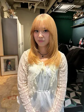 ミディアム ブリーチ/エクステ はしもと　そな🫧のヘアスタイル