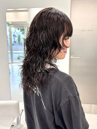 セミロング パーマ すぎもと さき⚡️ 朝ラク･*パーマのヘアスタイル