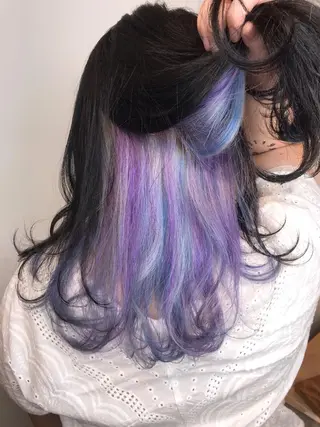 セミロング カラー シールエクステ⭐️ オオミタクヤのヘアスタイル