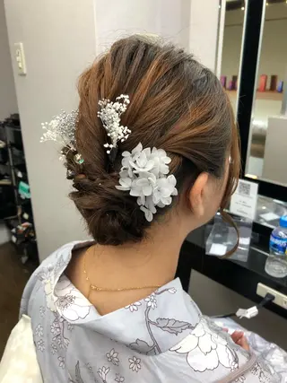 ショート ヘアアレンジ 下妻 カラーエクステ難波のヘアスタイル