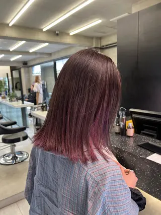 ミディアム カラー ハイライト/白髪ぼか し/臼田さりな🌹のヘアスタイル