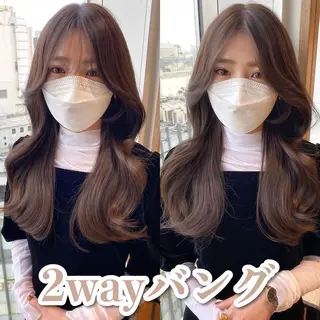 セミロング カラー On所属・顔まわりカット🌟 くびれヘア/寺門遥輝のヘアスタイル