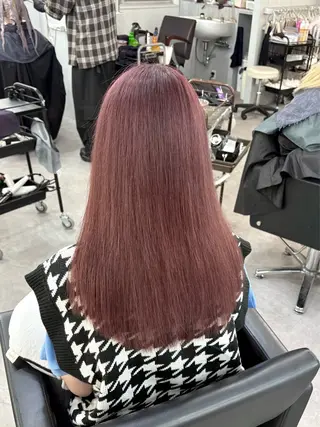 セミロング カラー 大阪ケアブリーチ/ ミルクティーベージュのヘアスタイル