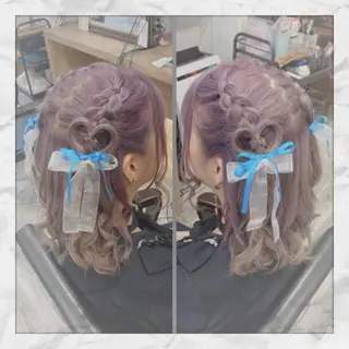 ミディアム ヘアアレンジ ヘアセット/着付け 𓇼 松本 夏美𓇼のヘアスタイル