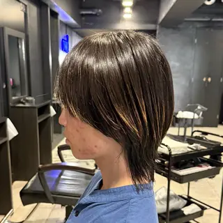 ミディアム メンズ 難波/メンズウルフ・ フェザーパーマ鶴田文のヘアスタイル