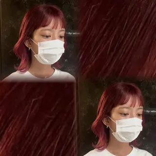 カラー 博多/ ブリーチ/暖色/色味のヘアスタイル