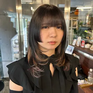 ミディアム カラー 土屋かすみ✁︎. ꙳ 姫カットのヘアスタイル