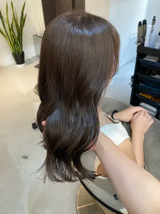 セミロング ✨色持ちの良い艶 カラー✨蟹江真世のヘアスタイル