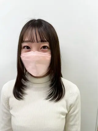 セミロング 髪質改善トリートメン ト/縮毛矯正/ゆうなのヘアスタイル