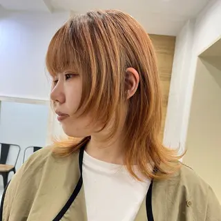 ミディアム カラー カットモデル募集🐺 らいと💎のヘアスタイル
