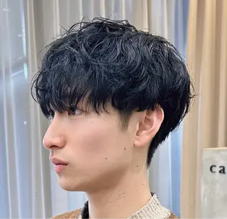 ショート カラー パーマ メンズ calna by ELMO  上ノ井のヘアスタイル