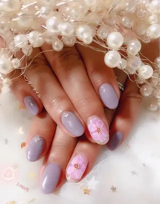 ネイル ラベンダー💖日暮里 ルル💖ネイルのネイルデザイン