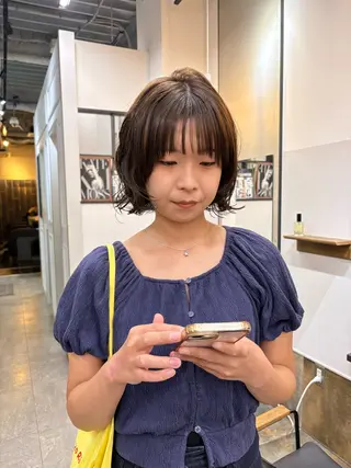 ミディアム カラー パーマ nao/福岡美容室 パーマ/ボブパーマのヘアスタイル