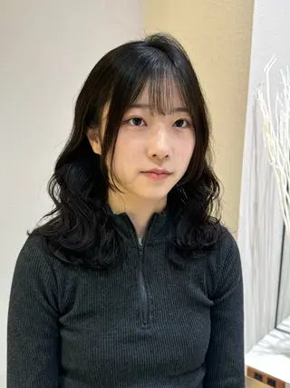 セミロング 🩵縮毛矯正・ボブ 岩原朋也🩵のヘアスタイル