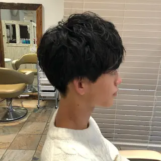 ショート カラー パーマ メンズ メンズサロン💈 吉岡陽【中野】のヘアスタイル
