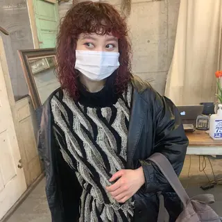 ミディアム カラー パーマ kimika🥑 メンズ/髪質改善のヘアスタイル