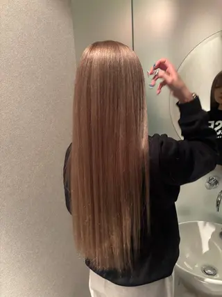 ロング ヘアアレンジ ミルクティー/ピンク カラー/ みう🎀のヘアスタイル