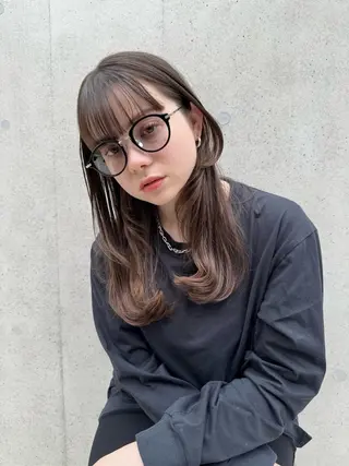 セミロング 嶋佐 昌大 シマサマオのヘアスタイル