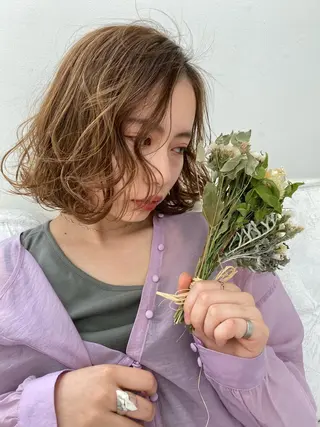 細めハイライト🩶 ボブ/レイヤーカットのヘアスタイル