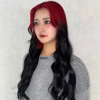 ロング カラー ★デザインカラー ハイトーン ももか★のヘアスタイル