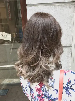 セミロング カラー パーマ ヘアアレンジ RecheRche【池袋】所属・👑指名率No.1 👑坂口飛翔のヘアスタイル