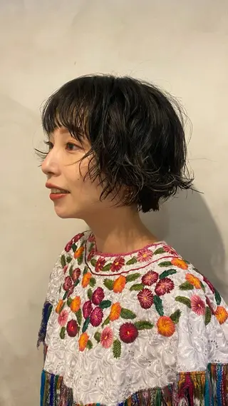 ショート パーマ Aust hair Stella新宿所属・Yuki☺︎パーマ レイヤーカットのヘアスタイル
