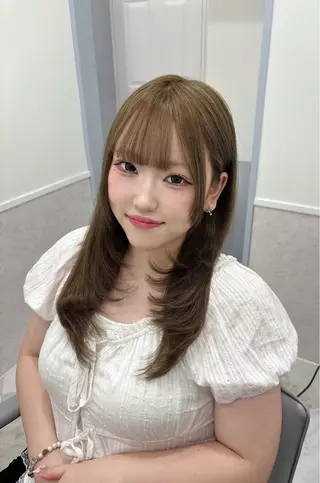 セミロング 💎のぼりゆい/大須 ブリーチなしWカラーのヘアスタイル