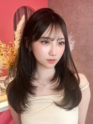 セミロング カラー 山崎/ボブ縮毛矯正 レイヤー髪質改善のヘアスタイル