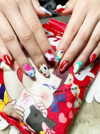 セミロング ネイル Yakko pas á pasのネイルデザイン