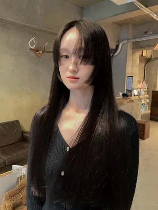 ロング カラー パーマ/レイヤー 岩山丈一郎のヘアスタイル