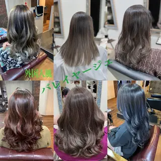 セミロング カラー ヘアアレンジ キッズ 五反田　美容院☆張 明星☆韓国ヘアのヘアスタイル