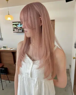 ロング カラー ブリーチ/ハイトーン ダブルカラー/川上のヘアスタイル