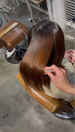 髪質改善ストレート/ 佐々木直輝のヘアスタイル