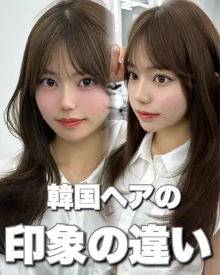 セミロング カラー 顔周り特化/韓国ヘア /レイヤー/吉野幸大のヘアスタイル