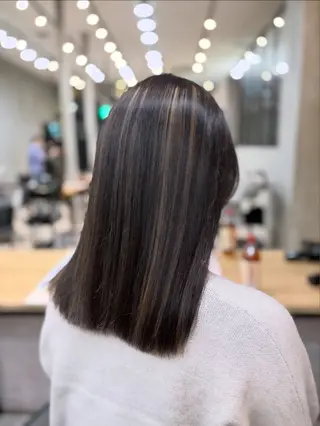 セミロング カラー 藤井 隼のヘアスタイル