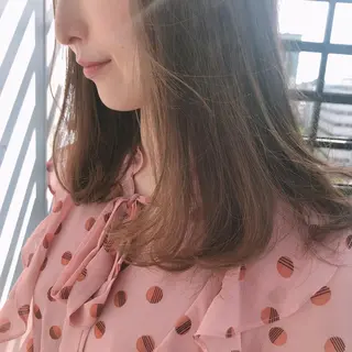 ミディアム カラー パーマ ヘアアレンジ 小田 莉加子のヘアスタイル