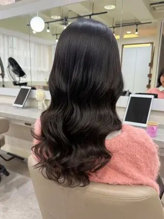 ロング 韓国風パーマ/ヘア セット/店長みづきのヘアスタイル