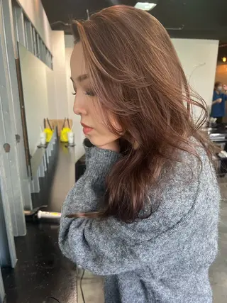 セミロング カラー 韓国ヘア/ベージュ カラー🤍yukaのヘアスタイル