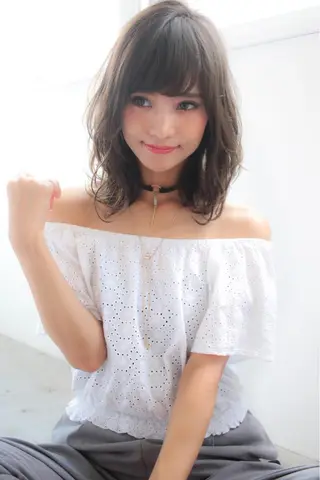 ミディアム カラー パーマ 大人かわいい💍🤍 ボブ/ショートボブのヘアスタイル