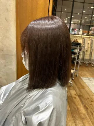 ミディアム カラー パーマ 新宿✨顔周りカット 韓国ヘア/坂本亜裟海のヘアスタイル