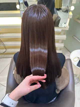 ロング カラー ヘアアレンジ タイトボブ個性派カラ ーAKANEのヘアスタイル