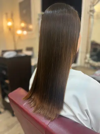 セミロング 新宿/クロスパーマ/ 白髪ぼかし/山口のヘアスタイル