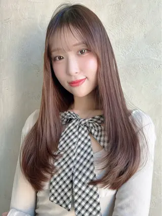 セミロング カラー パーマ 新宿✨顔周りカット 韓国ヘア/坂本亜裟海のヘアスタイル