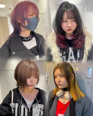 セミロング カラー Ami/艶カラー/ レイヤー/ハイトーンのヘアスタイル